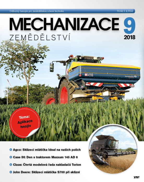 Obálka titulu Mechanizace zemědělství - vydanie č. 9/2018