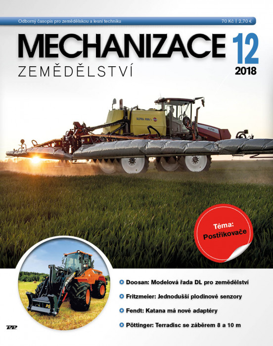 Obálka titulu Mechanizace zemědělství - vydanie č. 12/2018