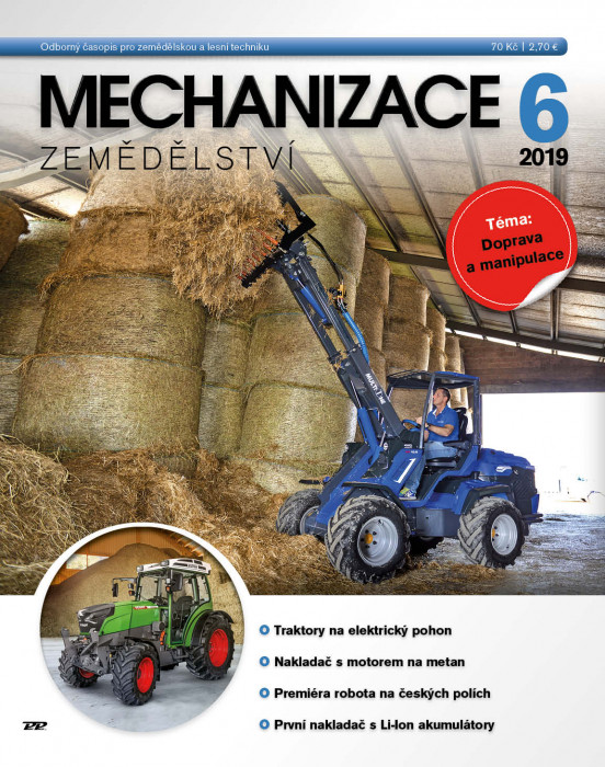 Obálka titulu Mechanizace zemědělství - vydanie č. 6/2019