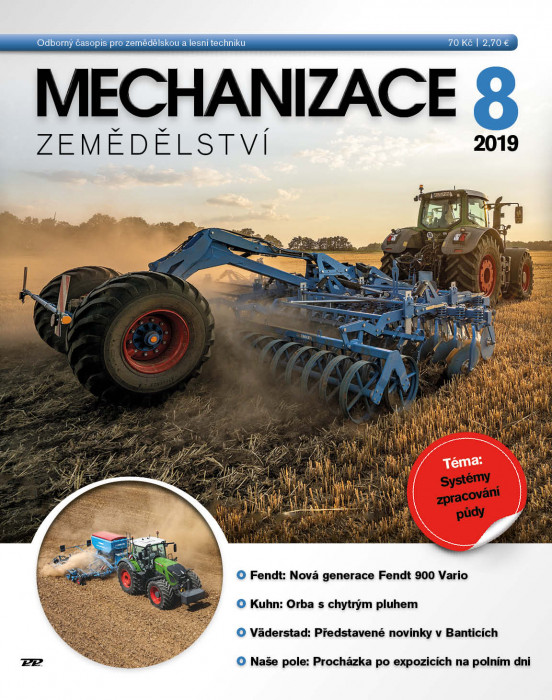 Obálka titulu Mechanizace zemědělství - vydanie č. 8/2019