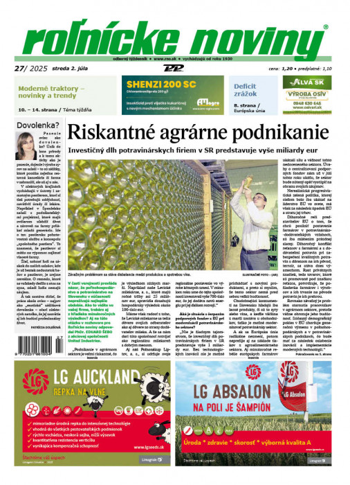 Obálka titulu Rolnické noviny