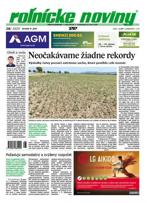 Obálka časopisu Rolnické noviny