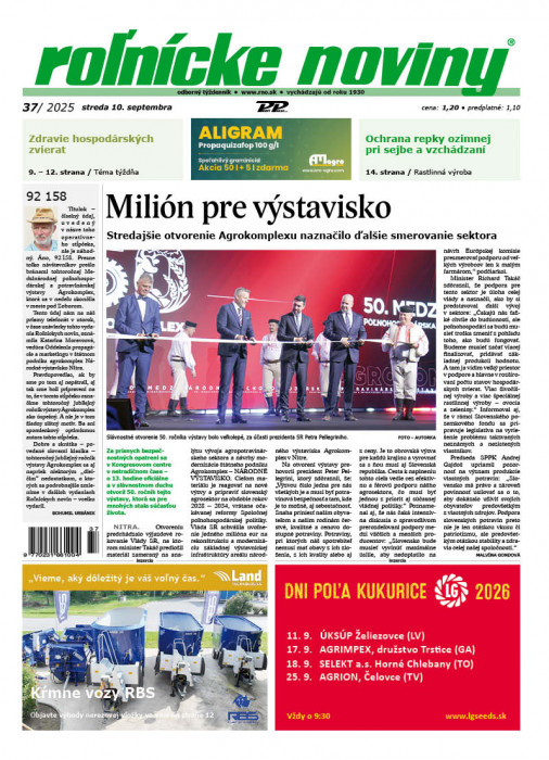 Obálka časopisu Rolnické noviny