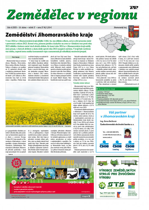 Obálka titulu Zemědělec v regionu