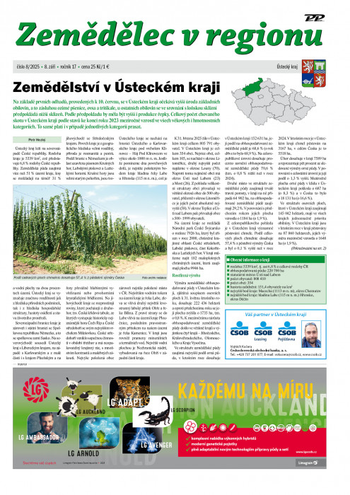 Obálka časopisu Zemědělec v regionu