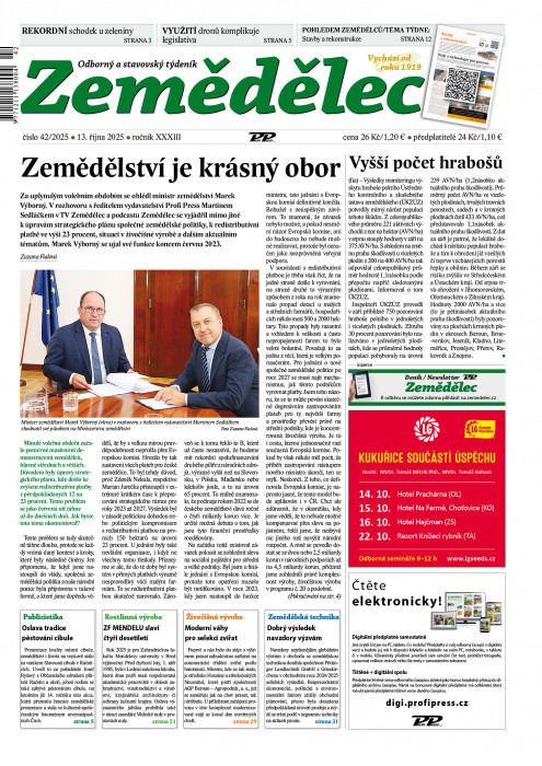 Obálka časopisu Zemědělec