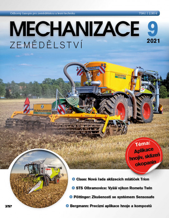 Obálka titulu Mechanizace zemědělství - vydanie č. 9/2021