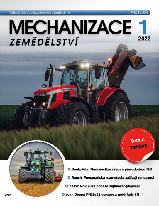 Obálka titulu Mechanizace zemědělství - vydanie č. 1/2022