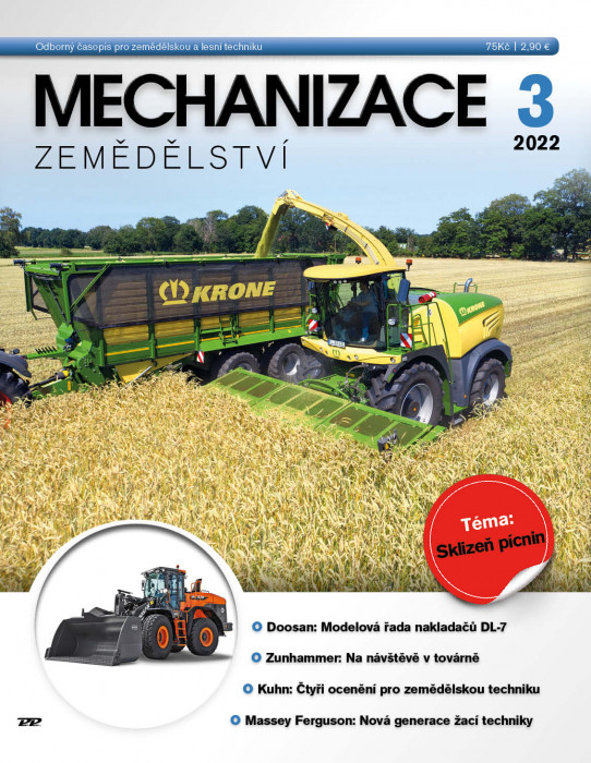Obálka titulu Mechanizace zemědělství - vydanie č. 3/2022
