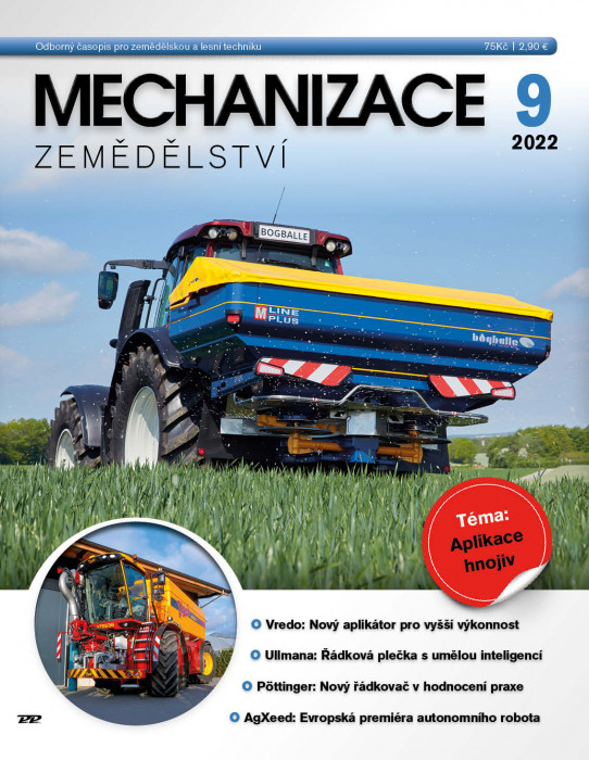Obálka titulu Mechanizace zemědělství - vydanie č. 9/2022