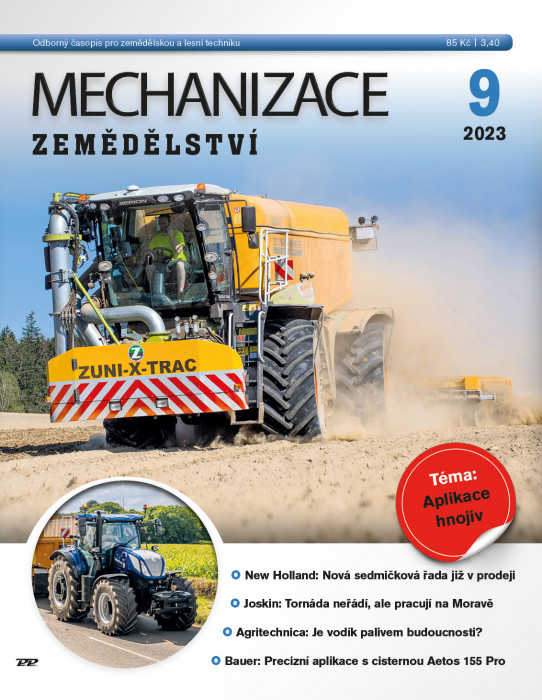Obálka titulu Mechanizace zemědělství - vydanie č. 9/2023